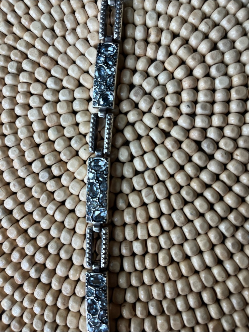 Brighton, Trust Your Journey, Blue Aqua Crystal Silver Link Bracelet
